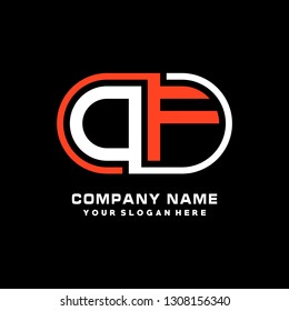 O F initial letter, modern logo design template vector