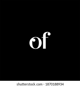 O F letter logo creative design on black color background. of monogram
