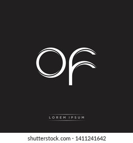 of o f logo Initial Letter Split Lowercase Modern Style