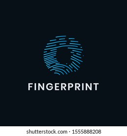 O Fingerprint icon in alphabet style for individual data protection