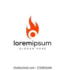 The O flame logo is simple and elegant