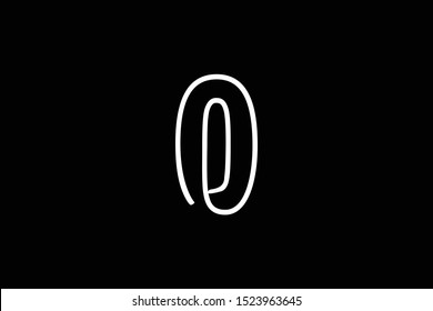 O flat letter line logo design OO minimal vector