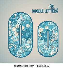O, Flower letter isolated. Vector illustration