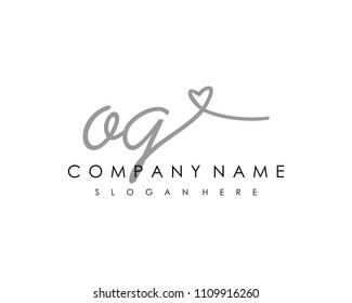O G Initial handwriting logo vector
