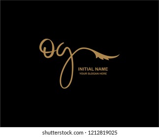 O G Initial Handwriting Logo Template