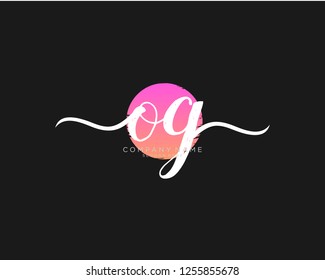 O G Initial handwriting logo vector