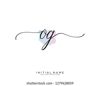 O G Initial handwriting logo vector