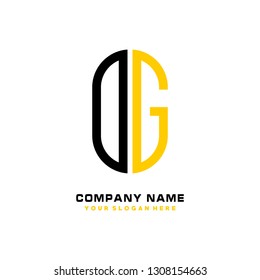 O G initial letter, modern logo design template vector
