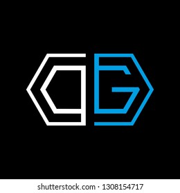 O G initial letter, modern logo design template vector