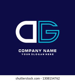 O G initial letter, modern logo design template vector