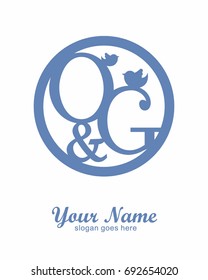 O G initial wedding decorative logo template 