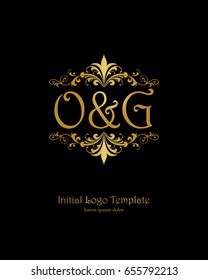 O & G initial wedding logo template vector