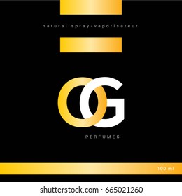 O G joint letter logo design with packaging template