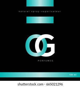 O G joint letter logo design with packaging template