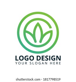 O G Letter Grean Leaf Logo Design