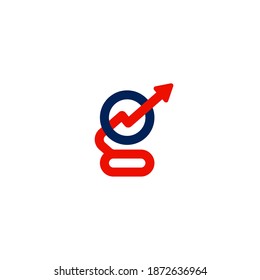O G letter with statistic arrow 