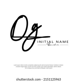 O G OG Initial letter handwriting and signature logo. Beauty vector initial logo .Fashion, boutique, floral and botanical	
