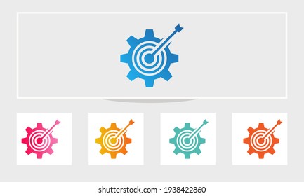 Modelo de logotipo de la dirección O vectores moderno de moda. Logo del engranaje. Diseño del logotipo de destino
