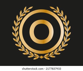 O Gold Letter Design-Vektorgrafik mit goldenen Luxus-Farben und Monogram-Design