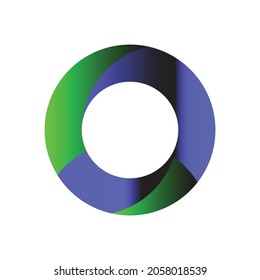 O green, blue and black vector logo with gradation, used for business, corporation, company, brand, symbol, and for web design.