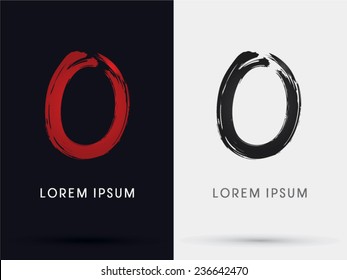 O grungy font, brush, logo, symbol, icon, graphic, vector .