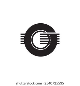 O guitar o logo design illustration