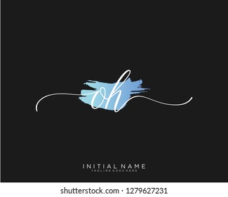 O H Initial handwriting logo vector