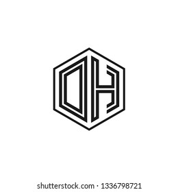 O H initial letter, modern logo design template vector