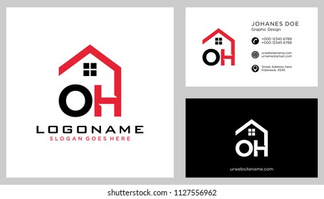 O H initial logo template vector