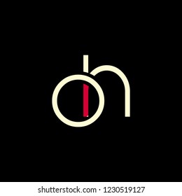 O & H joint logo round line letter design template