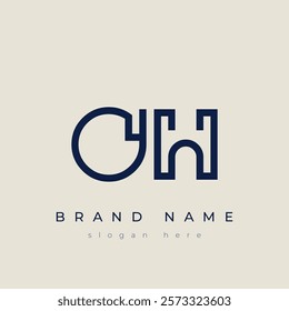 O and H logo design. OH abstract Letters Logo Monogram. This logo design is the process of creating a visual symbol that represents a brand, company, or individual.