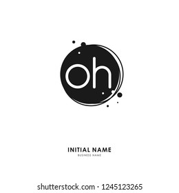 O H OH Initial logo letter with minimalist concept. Vector with scandinavian style logo.