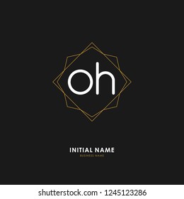 O H OH Initial logo letter with minimalist concept. Vector with scandinavian style logo.