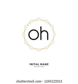 O H OH Initial logo letter with minimalist concept. Vector with scandinavian style logo.