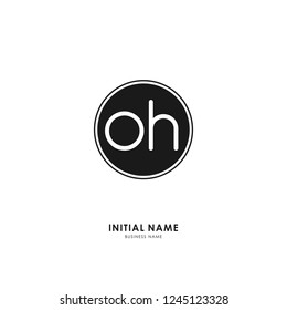 O H OH Initial logo letter with minimalist concept. Vector with scandinavian style logo.