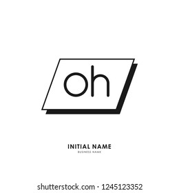 O H OH Initial logo letter with minimalist concept. Vector with scandinavian style logo.