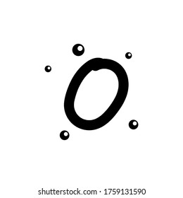 O hand drawn alphabet vector design template illustration