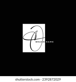 O handwriting logo vector templates.  O signature Calligraphy lettering Vector.