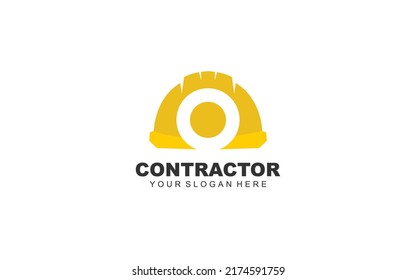 O Hard Hat Logo Design Inspiration. Vector Letter Template Design For Brand