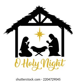 O holy night Merry Christmas shirt print template, funny Xmas shirt design, Santa Claus funny quotes typography design