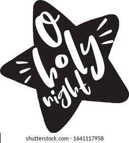  O Holy Night Saying Christmas Holiday Saying in a Banner 
