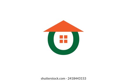 O Home Logo Vector element. Initial logo template design.