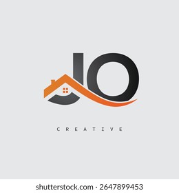 O House Letter Logo – Creative Real Estate Monogram with Roof Shape and Home Icon for Property, Architecture and Modern Branding Identity