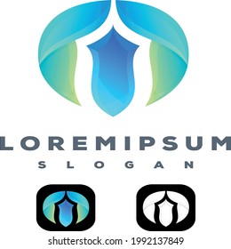 O I, plantilla de logotipo de corazón plano y cambio de color disponible