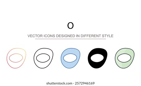 O icon design with white background stock illustration