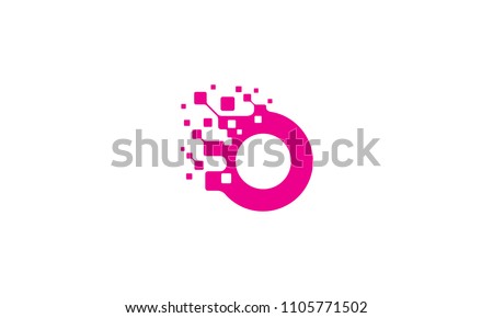 O initial digital logo Foto stock © 
