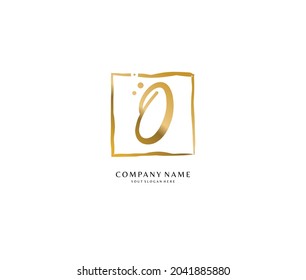 O Initial handwriting or handwritten logo for identity. Logo with signature and hand drawn style.