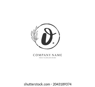 O Initial handwriting or handwritten logo for identity. Logo with signature and hand drawn style.