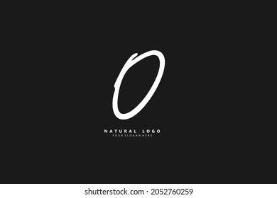 O Initial handwriting or handwritten logo for identity. Logo with signature and hand drawn style.