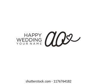 A O Initial handwriting logo